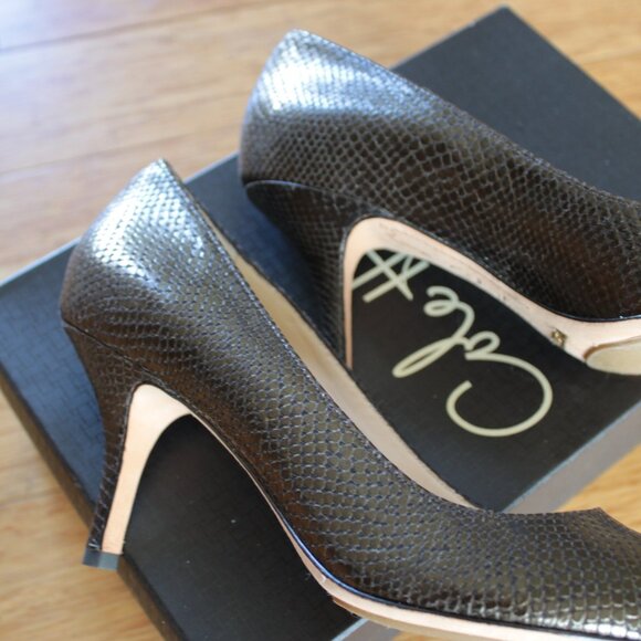 Cole Haan Nike Air Snakeskin Print Leather Classic Pointy Toe Heels Size 10 - Picture 3 of 4